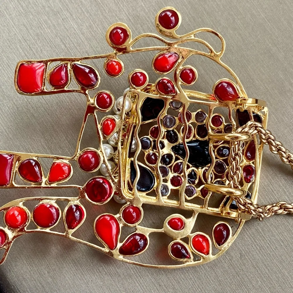 NWT Gripoix Paris- custom made The Jungle Book Big Elephant necklace - Picture 7 of 10